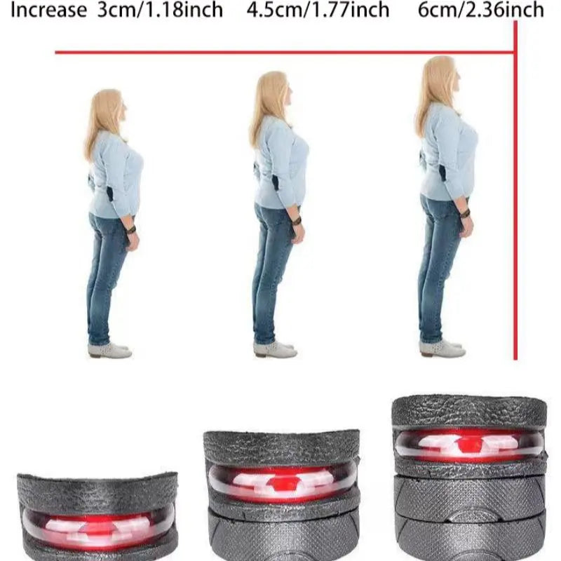 Height Boosting Invisible Insoles, Height Increasing Insole, 1 Pair Adjustable Shoe Heel Cushion for Taller Support, Absorbent Foot Pad for Ultimate Comfort and Shock Absorption, Insoles for Athletes