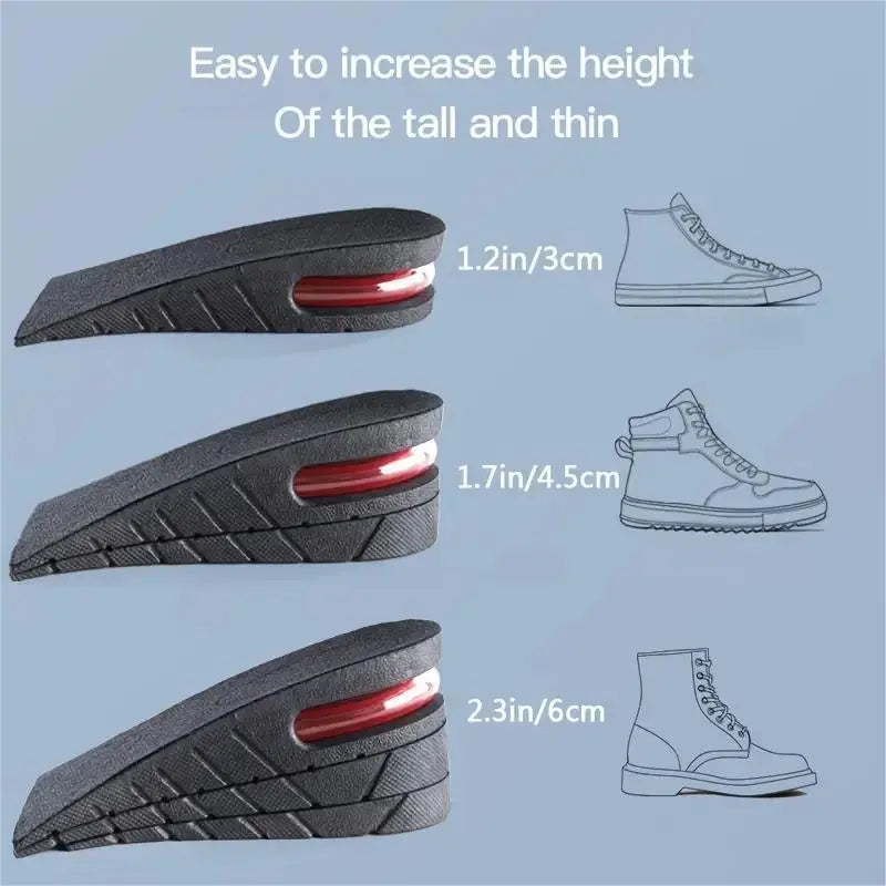 Height Boosting Invisible Insoles, Height Increasing Insole, 1 Pair Adjustable Shoe Heel Cushion for Taller Support, Absorbent Foot Pad for Ultimate Comfort and Shock Absorption, Insoles for Athletes